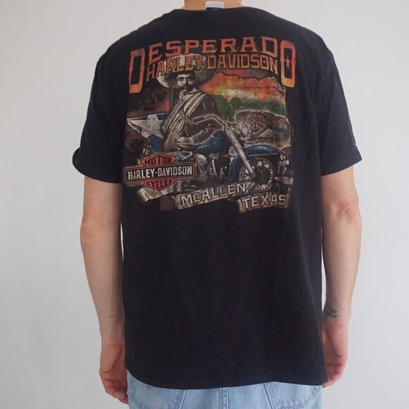 Harley-Davidson '14 Desperado Mcallen Texas Black Cotton Short Sleeve Shirt XL - Picture 2 of 9